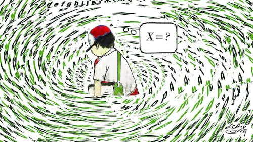 Cartoon: math and student2 (medium) by didie sri widiyanto tagged student,math2022