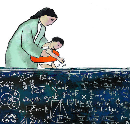 Cartoon: Math and student (medium) by didie sri widiyanto tagged student,math2022