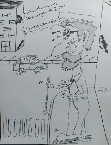 Cartoon: blind person (medium) by sally cartoonist tagged blind,person
