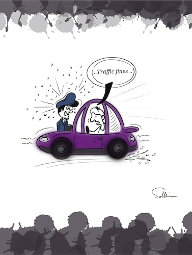 Cartoon: fines (medium) by sally cartoonist tagged traffic,fines