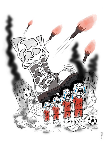 Cartoon: The pain of war (medium) by sally cartoonist tagged children,screaming,terrorism,war,explosions,politics,international,conflict,victims,magazines,newspapers,cartoons,caricature,children,screaming,terrorism,war,explosions,politics,international,conflict,victims,magazines,newspapers,cartoons,caricature