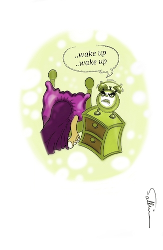 Cartoon: wake up (medium) by sally cartoonist tagged deep,sleep,and,late,waking,up