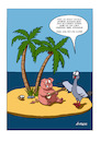 Cartoon: Robinson-Crusoe-Tag (small) by SandraNabbefeld tagged cartoon,cartoonist,comic,comicstyle,kurioses,robinsoncrusoe,crusoe,tauben,schwein,insel,wasser,meer,einsam,einsameinsel,vegan,vegetarisch,ozean,allein,humor,absurd,absurdes,palmen,muscheln