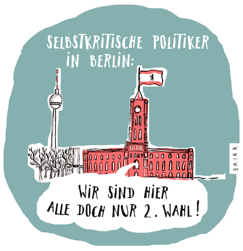 Cartoon: 2. Wahl (medium) by ALIS BRINK tagged berlin,wahl,koalition,spd,cdu,grüne,linke,senat,rotes,rathaus,franziska,giffey,kai,wegner,karikatur,cartoon,berlin,wahl,koalition,spd,cdu,grüne,linke,senat,rotes,rathaus,franziska,giffey,kai,wegner,karikatur,cartoon