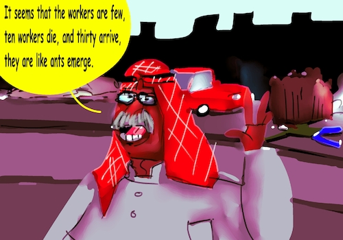 Cartoon: labors death (medium) by sal tagged cartoon