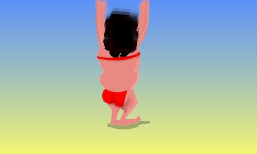 Cartoon: lady dancing at the beach (medium) by sal tagged cartoon,animatic