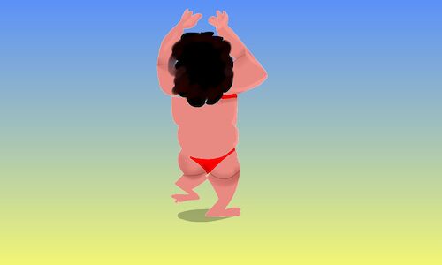 Cartoon: lady dancing at the beach (medium) by sal tagged cartoon,animatic