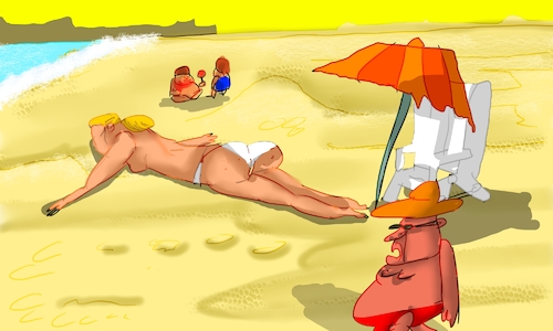 Cartoon: such a sunny and hot day (medium) by sal tagged cartoon,comic,strip