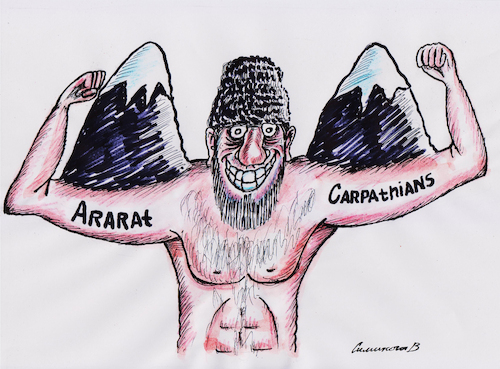 Cartoon: Berge (medium) by Siminoga Vadim tagged berge,naturelement,geist
