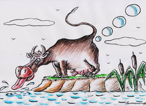 Cartoon: bubbles (medium) by Siminoga Vadim tagged ecology,animals,global,warming,gas