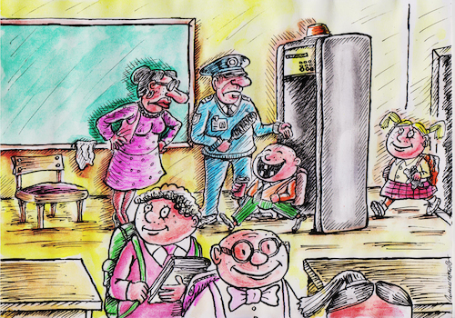 Cartoon: Die Schule (medium) by Siminoga Vadim tagged schulbildung,staat,kinder,waffensicherheit