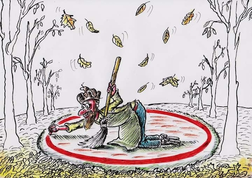 Cartoon: Kreis (medium) by Siminoga Vadim tagged arbeit,ruhe,mann,magie,träume