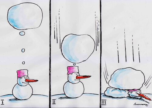 Cartoon: Thinking (medium) by Siminoga Vadim tagged snow,maiden,funny