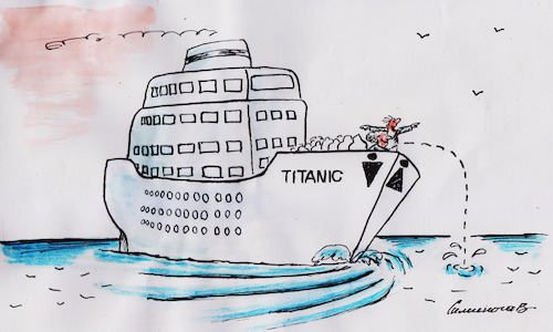 Cartoon: Toilette (medium) by Siminoga Vadim tagged titanic,love,eggs,humor,fun,road