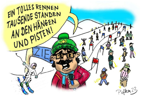 Cartoon: Pisswitz Nr.1 (medium) by pefka tagged urin,pissen,ski,rennen,hang,piste