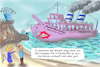 Cartoon: Flucht-Flix-Ferries LiLa (small) by Arni tagged libyen,lampedusa,flix,faeser,flüchtling,flüchtlinge,migranten,schutzsuchende,auswanderer,fähre,boot,aida,lampmedusa