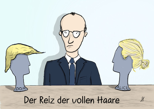 Cartoon: Reiz der vollen Haare (medium) by Gabi Horvath tagged cdu,merz,afd,trump,wahlkampf,migrationspolitik,cdu,merz,afd,trump,wahlkampf,migrationspolitik