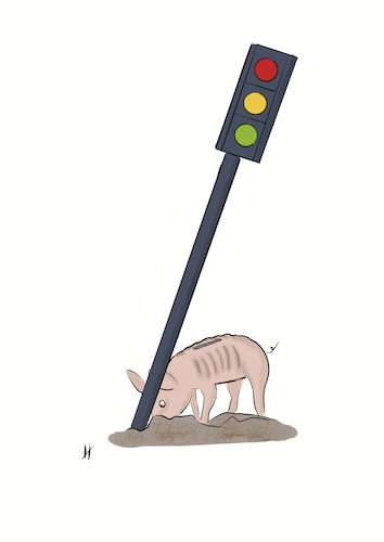 Cartoon: Kippt der Haushalt die Ampel? (medium) by Gabi Horvath tagged ampel,haushalt,haushaltsstreit,koalition