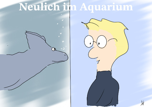 Cartoon: Neulich im Aquarium (medium) by Gabi Horvath tagged begegnungen,aquarium,wesen