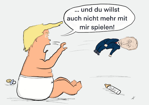 Cartoon: Trump (medium) by Gabi Horvath tagged trump,wahlen,usa,duell,putin,harris