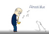 Cartoon: almost blue (small) by Gabi Horvath tagged blues,blue,saxophon