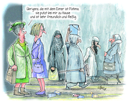 Cartoon: Ausländische Mitbürger (medium) by Ritter-Cartoons tagged ausländische,mitbürger,ausländische,mitbürger