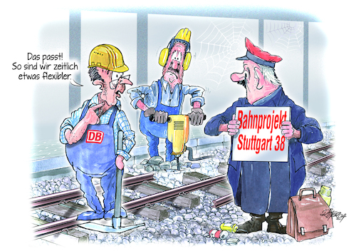 Cartoon: Bahnprojekt Stuttgart 21 (medium) by Ritter-Cartoons tagged bahnprojekt,stuttgart,21,bahnprojekt,stuttgart,21