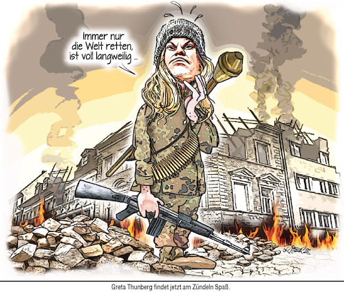 Cartoon: Greta (medium) by Ritter-Cartoons tagged krieg