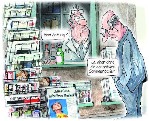 Cartoon: News Paper ohne Sommerloch (medium) by Ritter-Cartoons tagged sommerloch