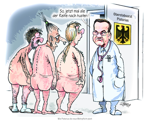 Cartoon: Oberstabsarzt Pistorius (medium) by Ritter-Cartoons tagged bundeswehr,bundeswehr