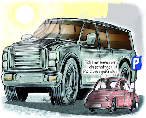 Cartoon: Schattenparkplatz (medium) by Ritter-Cartoons tagged verkehr,verkehr