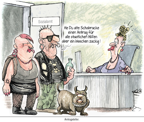 Cartoon: Soialamt (medium) by Ritter-Cartoons tagged antragsteller
