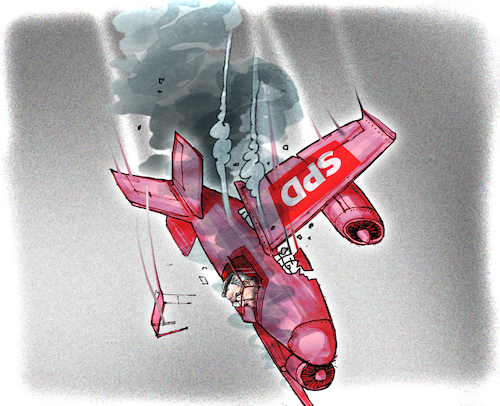 Cartoon: Triebwerkprobleme (medium) by Ritter-Cartoons tagged spd,schweitzer,vor,rlp,wahl,im,sinkflug,presse,karikaturen,von,berthold,ritter,cartoons,spd,schweitzer,vor,rlp,wahl,im,sinkflug,presse,karikaturen,von,berthold,ritter,cartoons