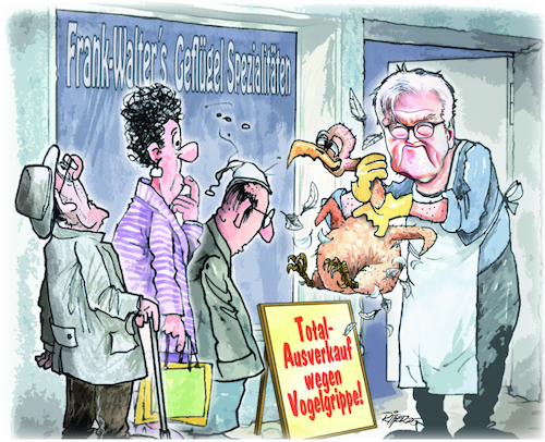 Cartoon: Vogelgrippe (medium) by Ritter-Cartoons tagged frank,walter,ritter,cartoons,pressekarikatur,berthold,karikatur,pressezeichnungvogelgrippe,frank,walter,ritter,cartoons,pressekarikatur,berthold,karikatur,pressezeichnungvogelgrippe