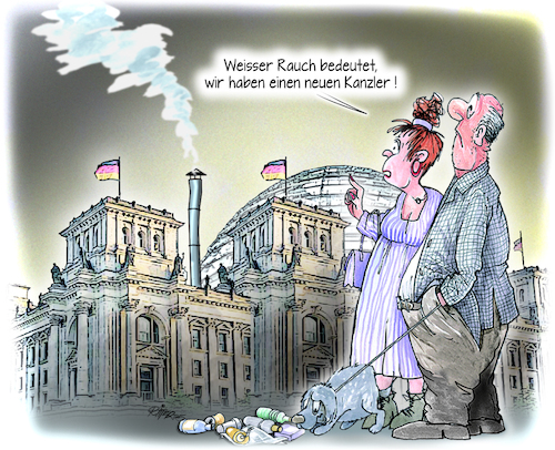 Cartoon: Weisser Rauch (medium) by Ritter-Cartoons tagged neuer,kanzler,neuer,kanzler