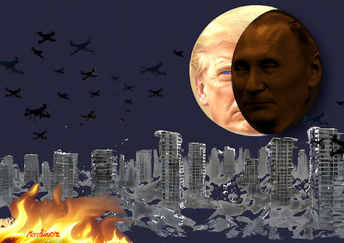 Cartoon: Der Schatten des Supermondes (medium) by MorituruS tagged supermond,supervollmond,supermoon,donald,trump,wladimir,putin,usa,us,präsident,28,punkte,plan,ukraine,friedensplan,kapitulation,diktatfrieden,russland,marco,rubio,steve,witkoff,europa,genf,wolodymyr,selenskyj,diktatur,autokratie,demokratie,verteidigung,demonstranten,truth,social,drohnen,hybrider,krieg,militär,diktator,cartoon,karikatur,moriturus