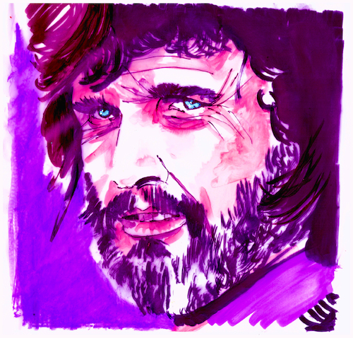 Cartoon: Kris Kristofferson (medium) by Rudissketchbook tagged singer,songwriter,legend,me,and,bobby,mcgee