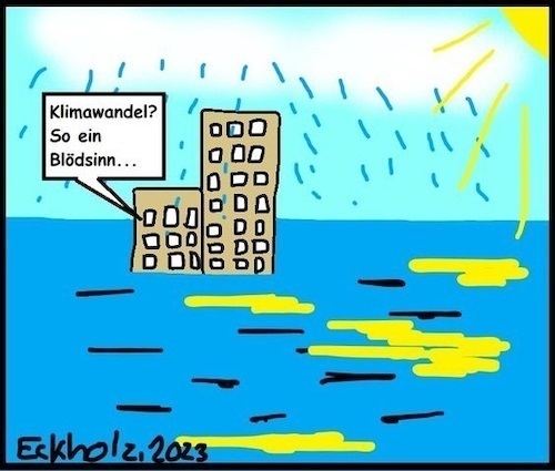 Cartoon: Klimawandel... (medium) by Sven1978 tagged blödsinn,klimawandel,klima,erde,gefahr,überflutung,meer,ozean