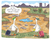 Cartoon: Urlaub (small) by Rebecca-Meyer tagged dürre,klimawandel,ausgetrocknetes,flussbett,gänse,gepackte,koffer,fliegen,müssen,klimaflucht,vogelparadoxon,reisestress,komfortverlust,galgenhumor,trockener,humor,klimakrise,wassermangel,unfreiwillige,reise,natur,als,reisemittel,na,toll,wieder,anpassung,klimafolgen,absurdität,pointiert,viral,social,media,meme,potenzial,gegenwartswitz,überraschungspointe,visuelle,pointe