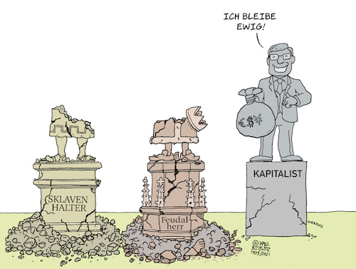 Cartoon: Das Ende der Geschichte? (medium) by Karl Berger tagged kapitalismus,feudalismus,sklaverei,klassengesellschaften,kapitalismus,feudalismus,sklaverei,klassengesellschaften