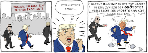 Cartoon: Die Kränkung (medium) by Karl Berger tagged trump,usa,faschismus,trump,usa,faschismus