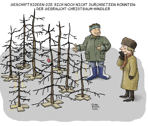 Cartoon: Geschäftsidee (medium) by Karl Berger tagged weihnachten,christbaum,weihnachtsbaum,wiederverwerten,weihnachten,christbaum,weihnachtsbaum,wiederverwerten