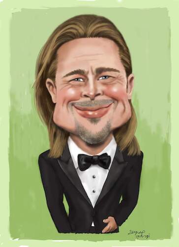 Cartoon: brad pitt (medium) by Zeynep Gargi tagged actor