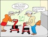 Cartoon: Das neue Hörgerät... (small) by Stiftewürger tagged hörgerät,mann,frau,gesundheit,senioren,schwerhörigkeit,hörverlust,rentner,scooter,rollator,oma,opa,alte,alter