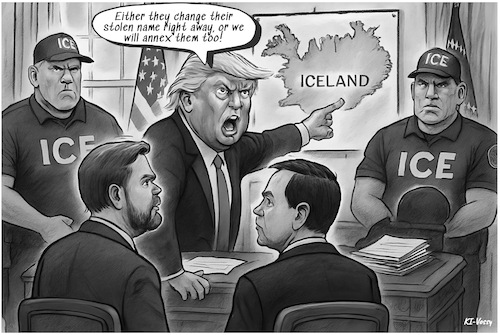 Cartoon: Cold-blood (medium) by KI-Vossy tagged trump,usa,potus,president,ice,iceland,long,state,us,ambassador,hollis,icelanders,crude,joke,support,gunnarsdottir,reject,rejection,greenland,denmark,kingdom,island,bundesstaat,amerika,vereinigte,staaten,botschafter,botschaft,isländer,präsident,scherz,derb,trumpiste,steuerbehörde,tax,petition,grönland,dänemark,königreich,trump,usa,potus,president,ice,iceland,long,state,us,ambassador,hollis,icelanders,crude,joke,support,gunnarsdottir,reject,rejection,greenland,denmark,kingdom,island,bundesstaat,amerika,vereinigte,staaten,botschafter,botschaft,isländer,präsident,scherz,derb,trumpiste,steuerbehörde,tax,petition,grönland,dänemark,königreich