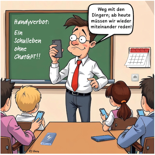 Cartoon: Handyverbot in Schulen (medium) by A Human tagged deutschland,handy,handyverbot,schulen,lehrer,bildung,social,media,bildungsbereich,kinder,jugendliche,chatgpt,medien,mediennutzung,deutschland,handy,handyverbot,schulen,lehrer,bildung,social,media,bildungsbereich,kinder,jugendliche,chatgpt,medien,mediennutzung