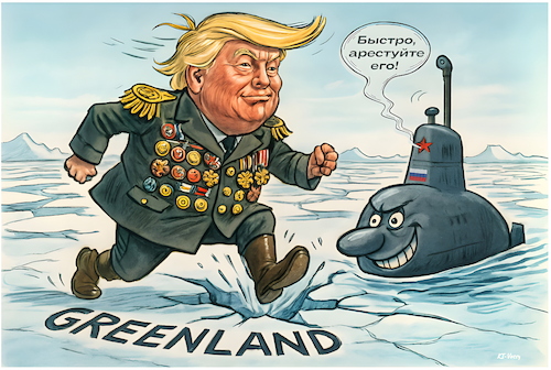 Cartoon: Ice Age (medium) by KI-Vossy tagged trump,potus,greenland,invade,military,intervention,leavitt,president,russia,putin,denmark,rubio,purchase,us,usa,tanker,venezuela,russian,flag,moscow,submarine,grönland,militäreinsatz,kauf,präsident,öltanker,uboot,dänemark,trump,potus,greenland,invade,military,intervention,leavitt,president,russia,putin,denmark,rubio,purchase,us,usa,tanker,venezuela,russian,flag,moscow,submarine,grönland,militäreinsatz,kauf,präsident,öltanker,uboot