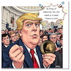 Cartoon: King of America (small) by A Human tagged inauguration,usa,präsident,president,king,crown,coin,trump,bitcoin,trumpcoin