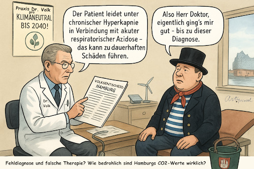 Cartoon: Mors Mors (medium) by ArtyFicial tagged deutschland,hansestadt,hamburg,volksentscheid,klimaneutralität,2040,systemische,ineffizienzen,kohlendioxid,co2,konsumverlagerung,kapitalabwanderung,faktorkosten,arbeit,energie,offene,volkswirtschaft,primäre,sekundäre,tertiäre,effekte,regionalprinzip,geschlossener,regelkreis,stadtmodellierung,systemlogik,substitition,substitutionsdynamiken,ausweichen,verlagern,import,export,transport,steuern,steuereinnahmen,rückkopplungen,arbeitsmarkt,arbeitslosigkeit,wettbewerb,konkurrenz,nachteile,kosten,verkehr,bau,handel,hafen,flughafen,logistik,verlagerungseffekte,emissionen,klima,klimapolitik,diagnose,fehldiagnose,therapieansatz,therapie,hyperkapnie,respiratorische,azidose,mors