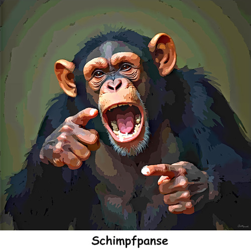 Cartoon: Schimpfpanse (medium) by ArtyFicial tagged schimpanse,schimpft,schimpfpanse